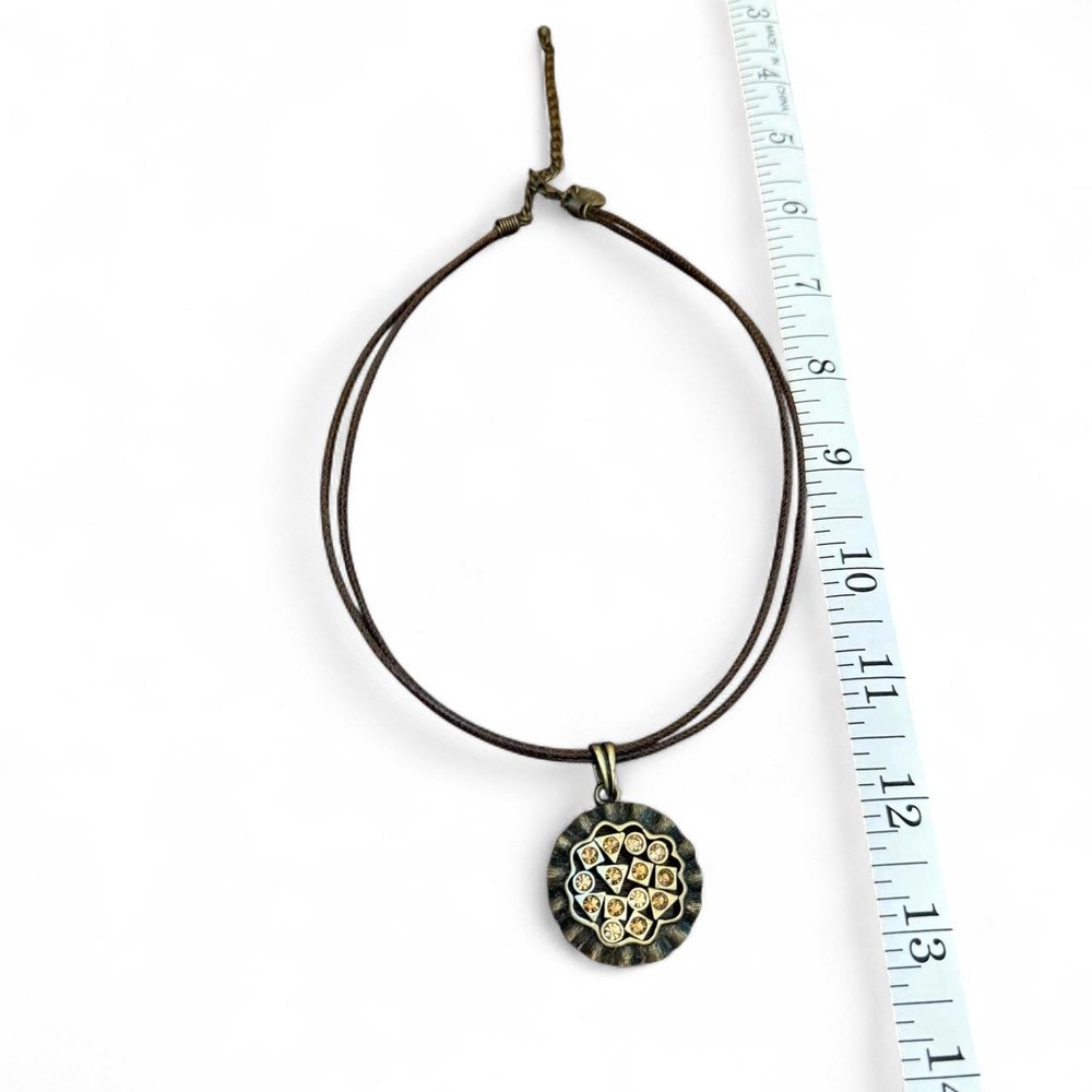 Lia Sophia brown cord necklace